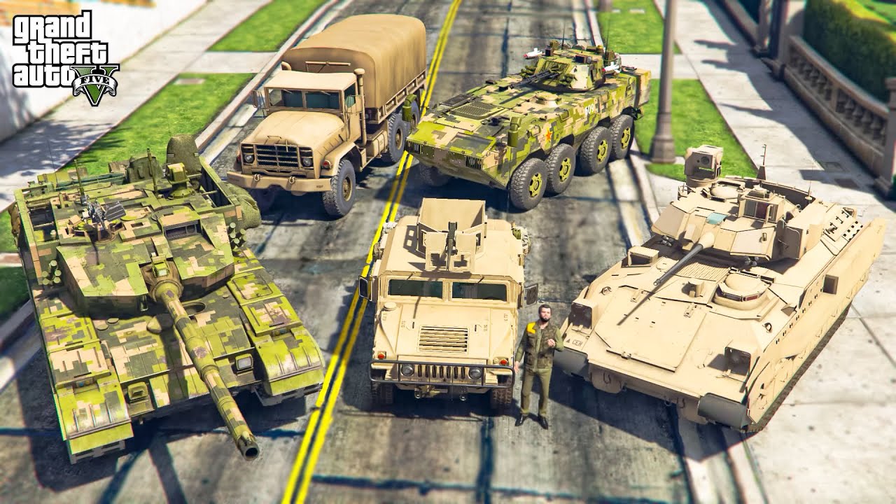 GTA 5 - Michael Steal Military Vehicles in GTA V! | [USA & CHINA] (GTA V Roleplay)