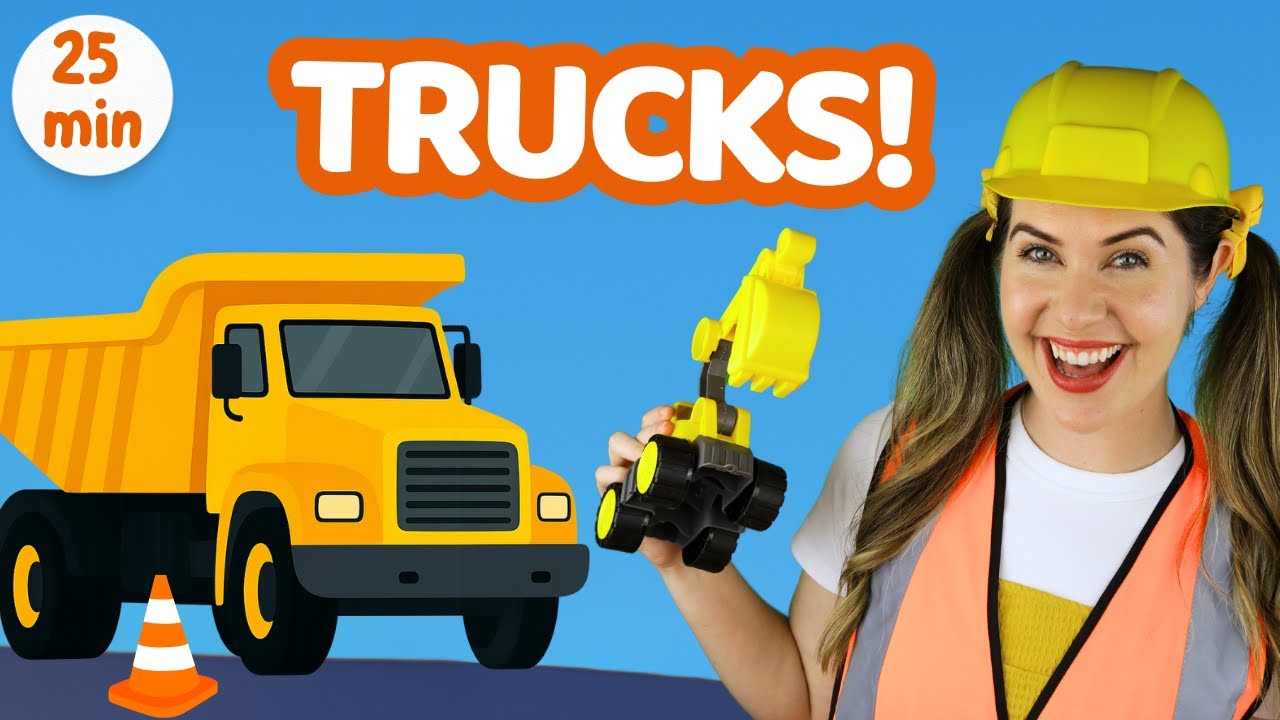 Construction Vehicles! | Trucks, building, colors, go + stop | Learn, sing & play with Ms Catherine