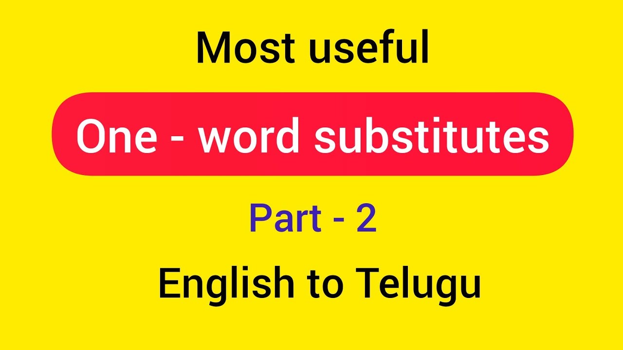 one-word substitutes english to telugu by Learn with Ravali
