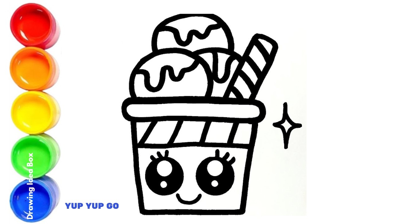 🍦🎨 Draw Ice Cream in a Cup for Kids | Learn Colors + Baby Shark Do Do Do 🦈 | Yup Yup Go