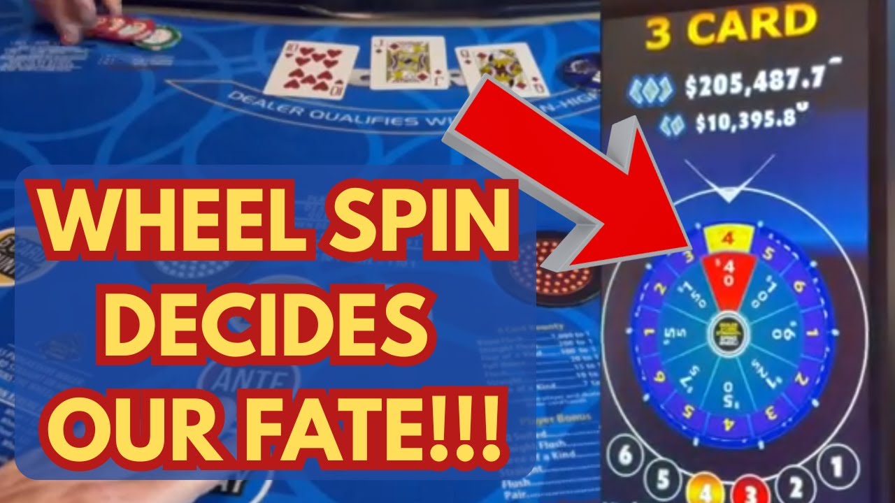 3 CARD POKER in LAS VEGAS! WHEEL SPIN DECIDES OUR FATE!!! 🍀