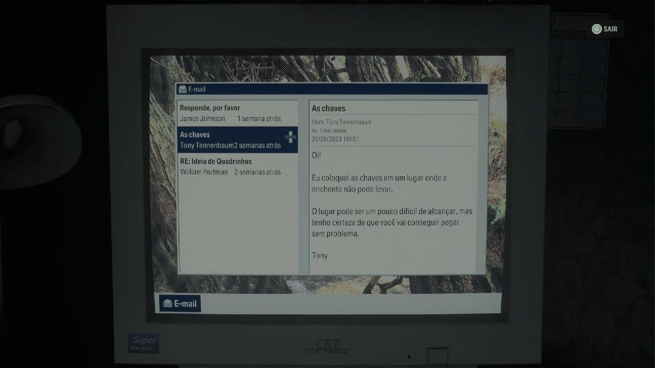Alan Wake 2 chave do cofre parque dos trailers