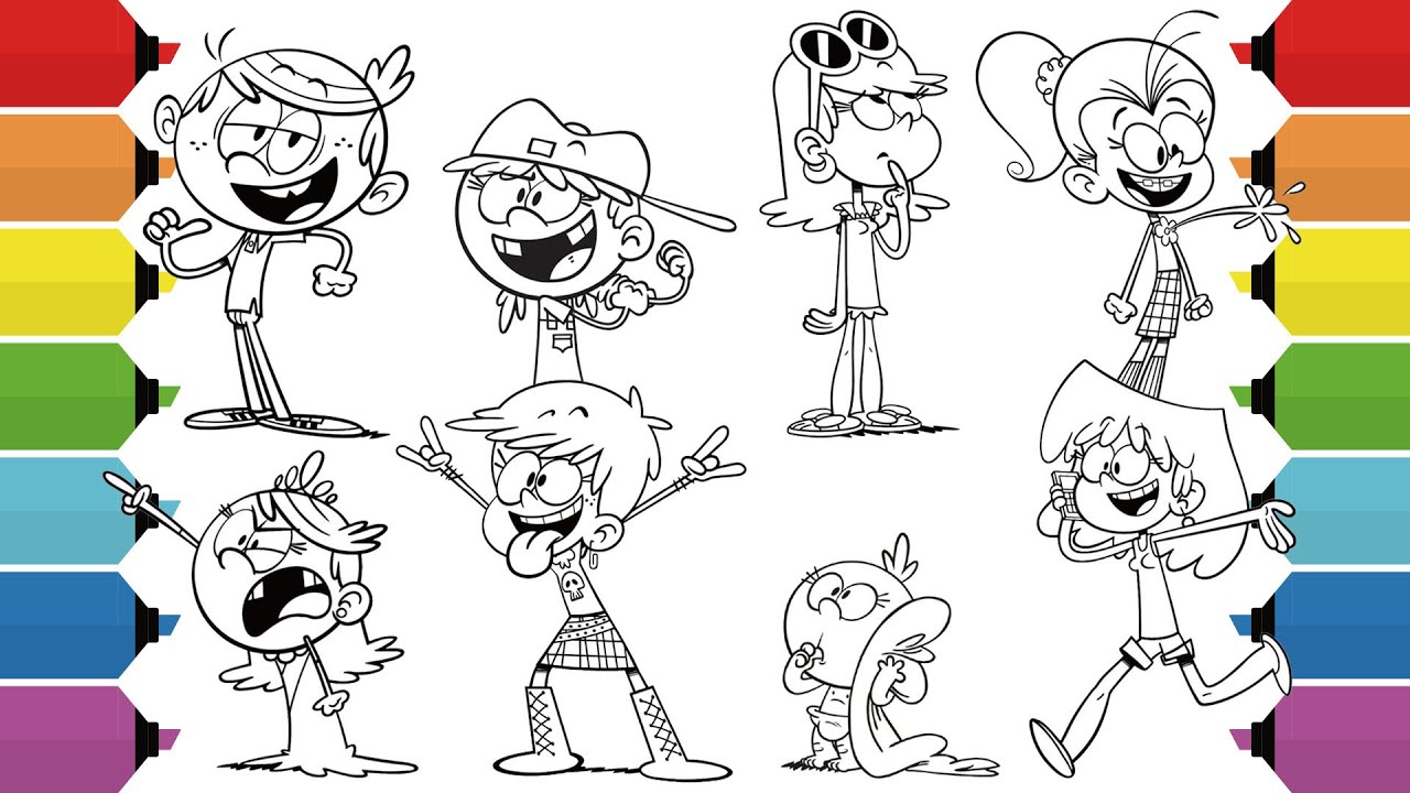 Coloring The Loud House Coloring Pages | Lincoln, Lily, Lana, Luna, Leni, Luan, Lola & Lori