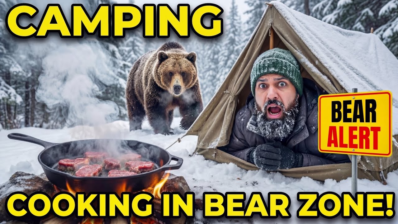 Solo Camping in a Bear Zone | Alone in Frozen Forest Scary Night Survival | in the Most Dangerous