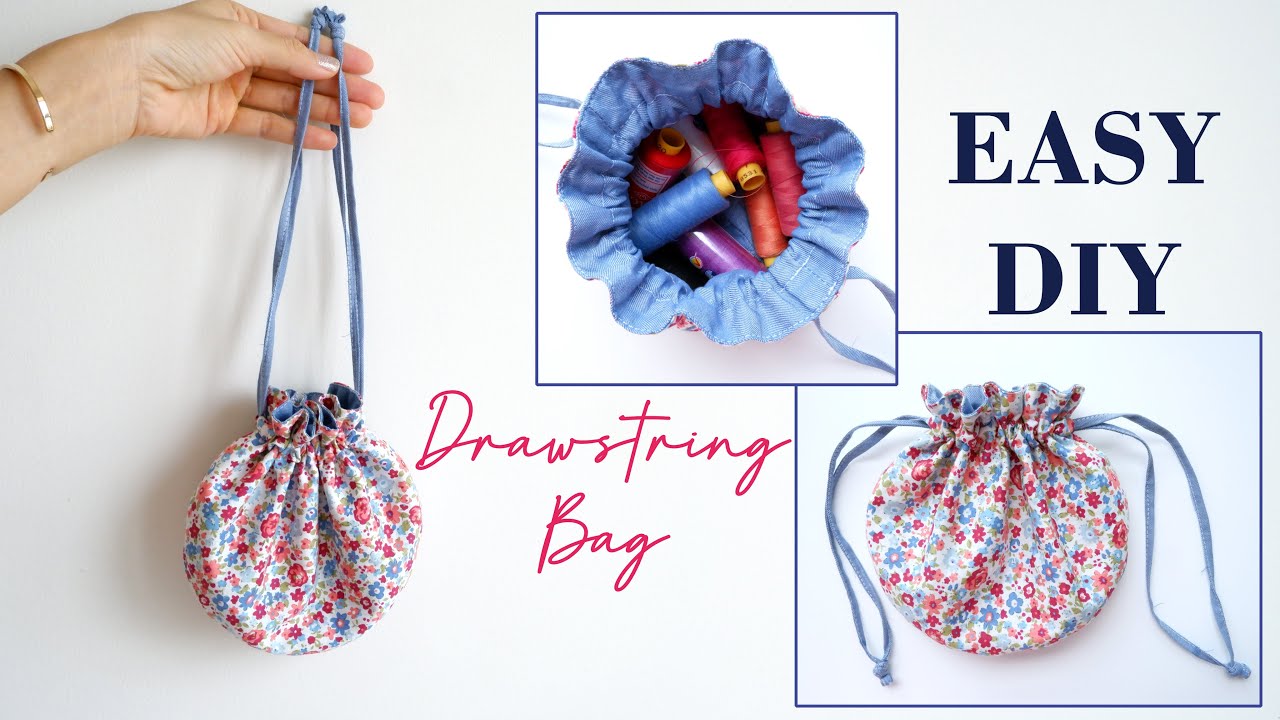 EASY DIY Drawstring Bag Sewing Tutorial | How To Make A Drawstring pouch | DIY Project