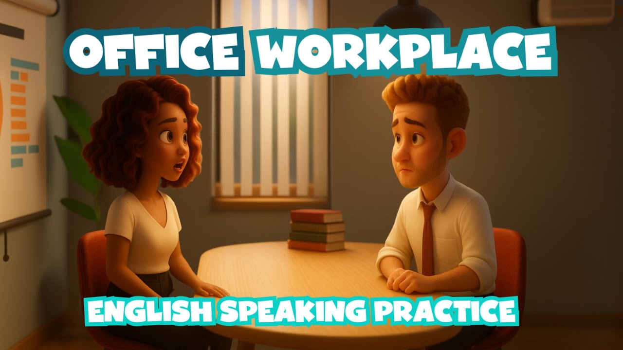 English Conversation Practice - Office Workplace - Learn American English with Key Vocabulary Review