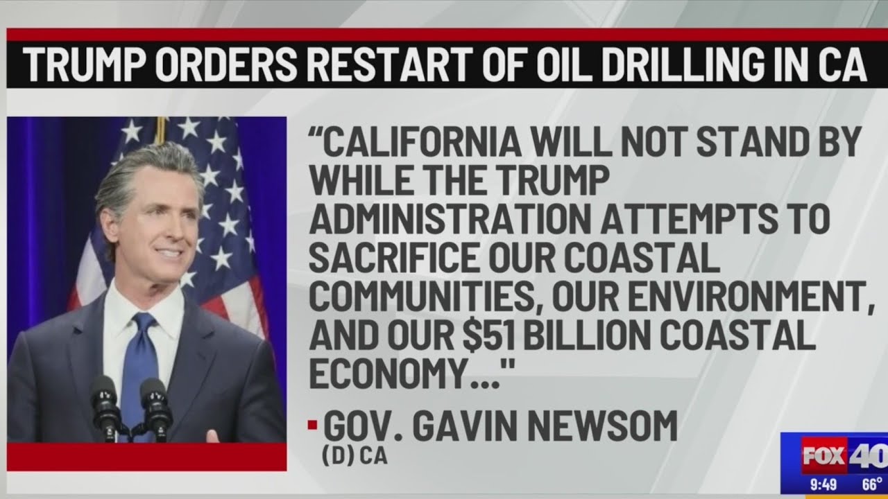 Трамп распорядился возобновить бурение нефтяных скварок в Калифорнии.