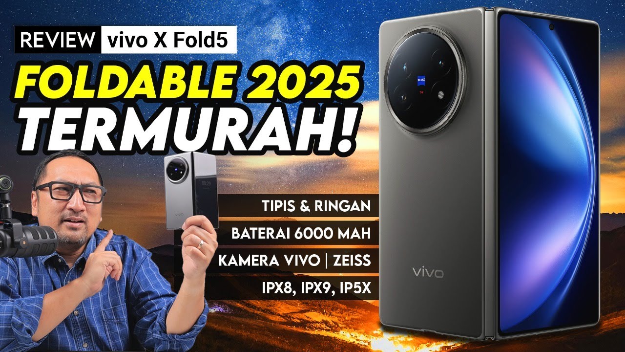 Hape Lipat 2025 Termurah, Baterai Terbesar, Bodi Tipis Ringan, Kamera Premium - Review vivo X Fold5