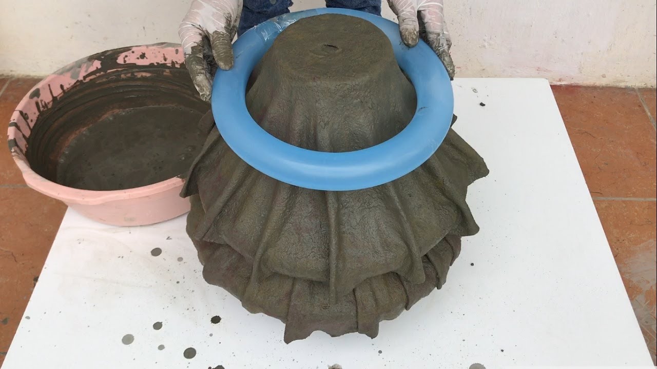 Design beautiful flower pots / Pot- making techniques from cloth and cement