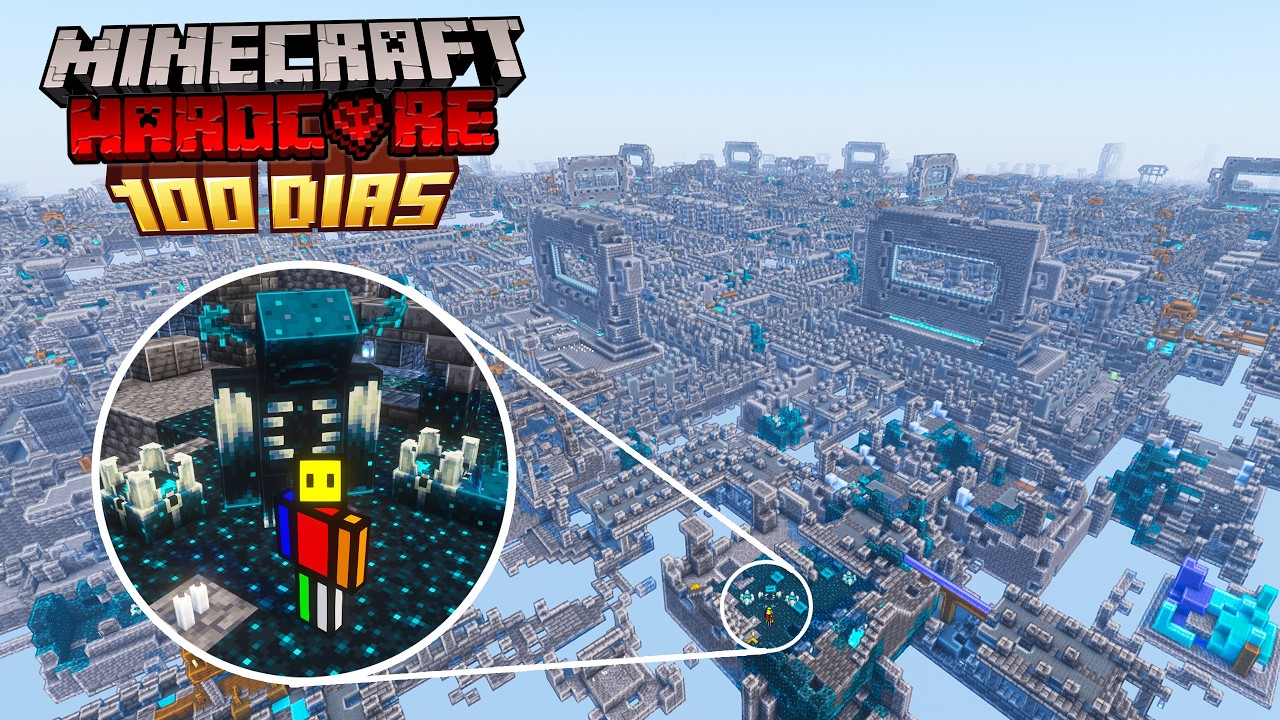 Sobreviv&iacute; 100 D&iacute;as en un MUNDO INFINITO de Ancient Citys En Minecraft Hardcore