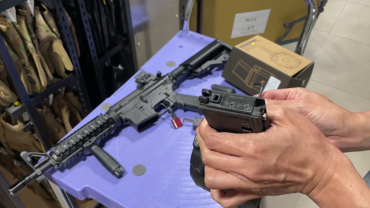 How to use NO BRAND Plastic Drum Mag for Marui MWS GBB Airsoft
