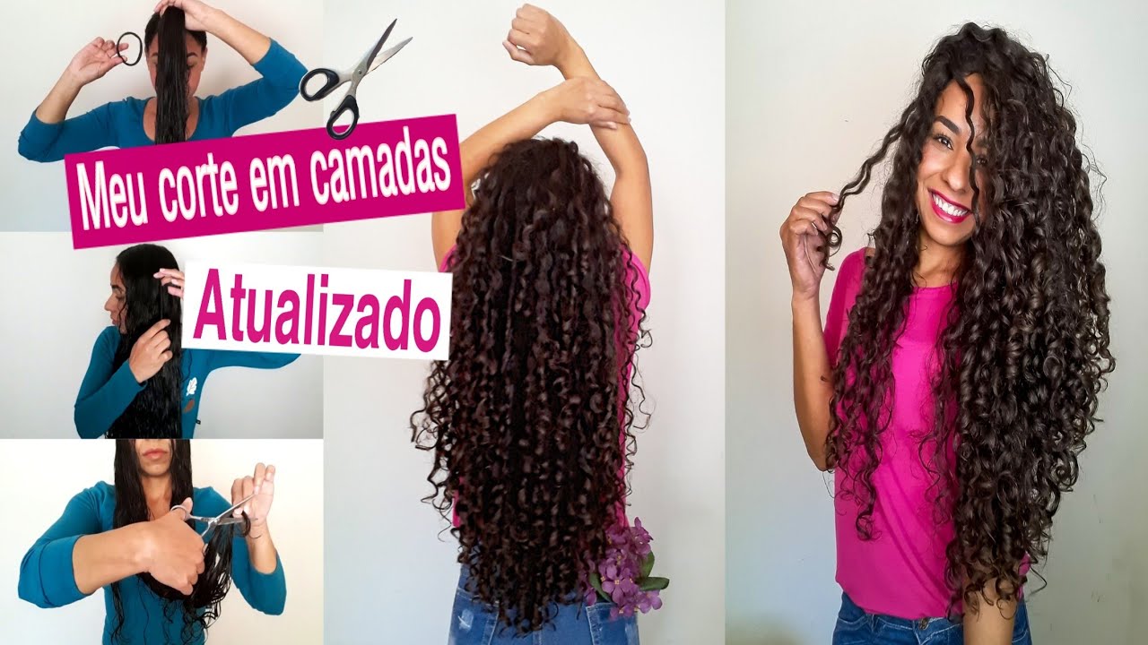 COMO CORTAR CABELO CACHEADO SOZINHA EM CAMADAS | Cleidinha Gonçalves