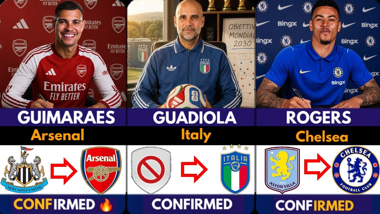 🚨LATEST CONFIRMED TRANSFER NEWS AND RUMOURS TRANSFER NEWS 2026| Rogers 🔥 Guadiola ⌛️, Guimara ✅️ 