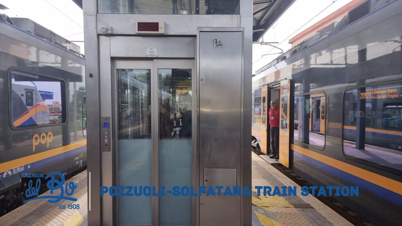 FAIL! 3 Scenic 2022 Del Bo MRL traction elevators@Pozzuoli Solfatara Train Station, Pozzuoli, Italy