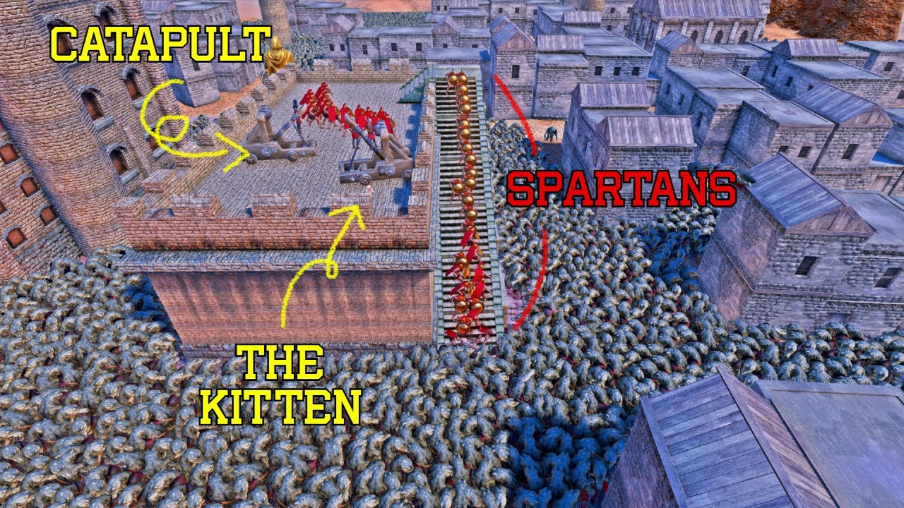 Can Spartan Rescue the Kitten from 12K Crocodile Warriors  - Ultimate Epic Battle Simulator UEBS
