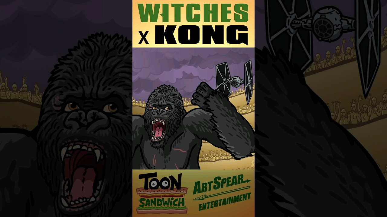 Kong staje się zły - TOON SANDWICH #śmieszne #crossover #kingkong #kong #zły #animacja #wiedźma