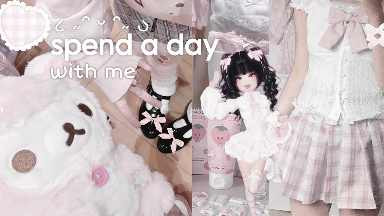 spend a day with me ౨ৎ cute clothes, thrifting, skincare, roblox, etc