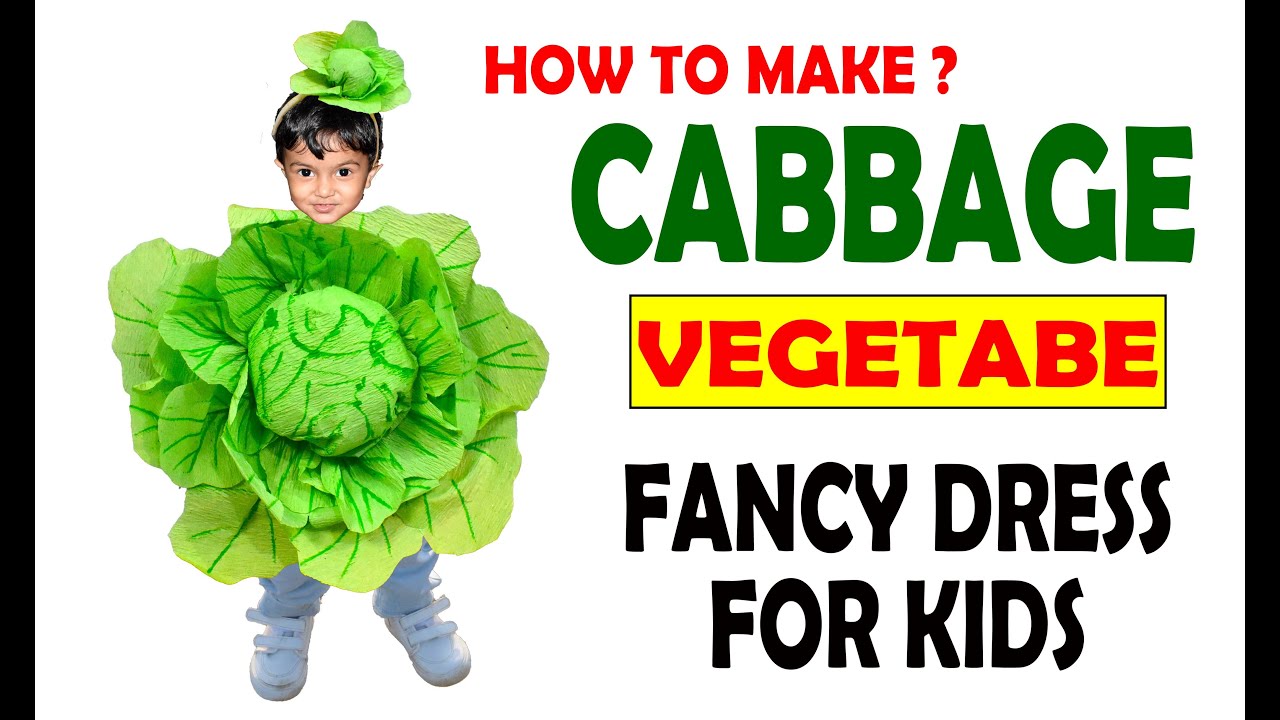 How to make paper cabbage fancy dress costume for kids/DIY/band gobi handmade creative costume