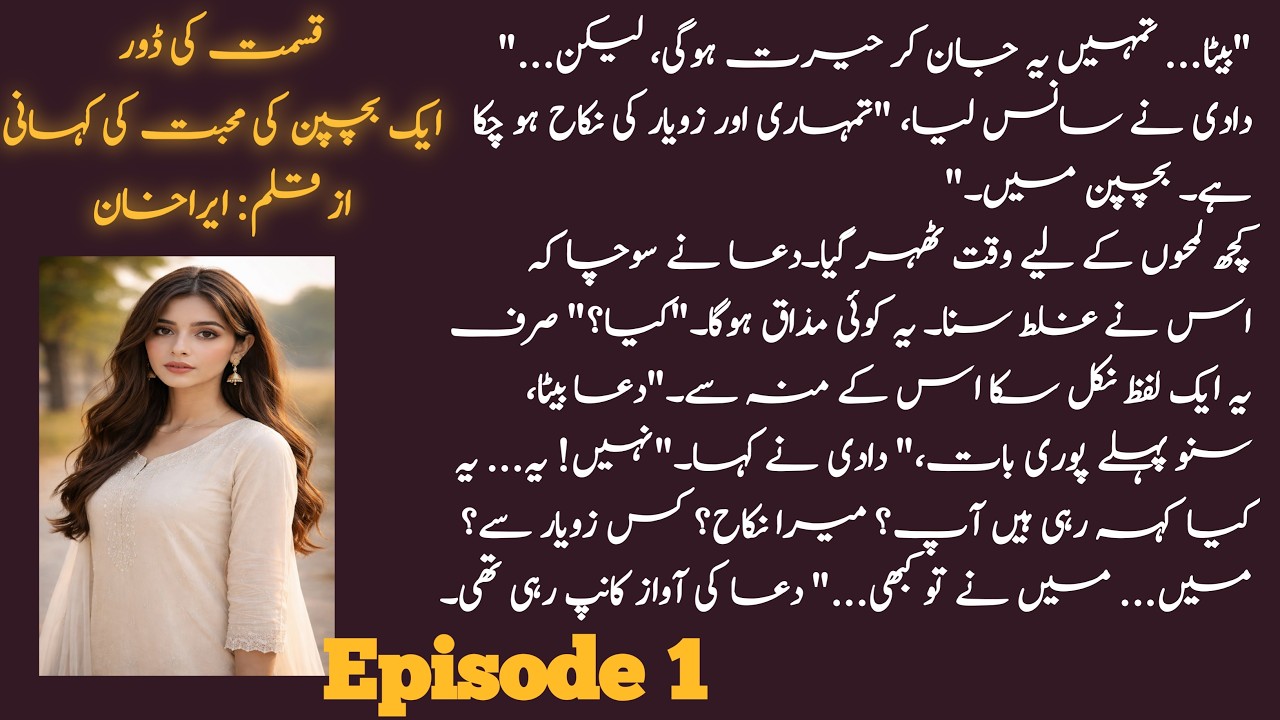 قسمت کی ڈور Ep 1 ❤️ | بچپن میں نکاح ہو گیا... اب کیا ہوگا؟ | Emotional Romantic Urdu Novel