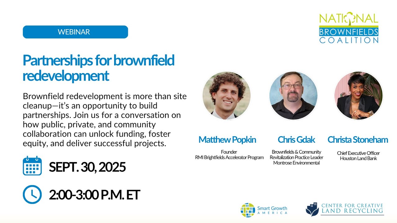 Webinar: Partnerships for brownfields redevelopment