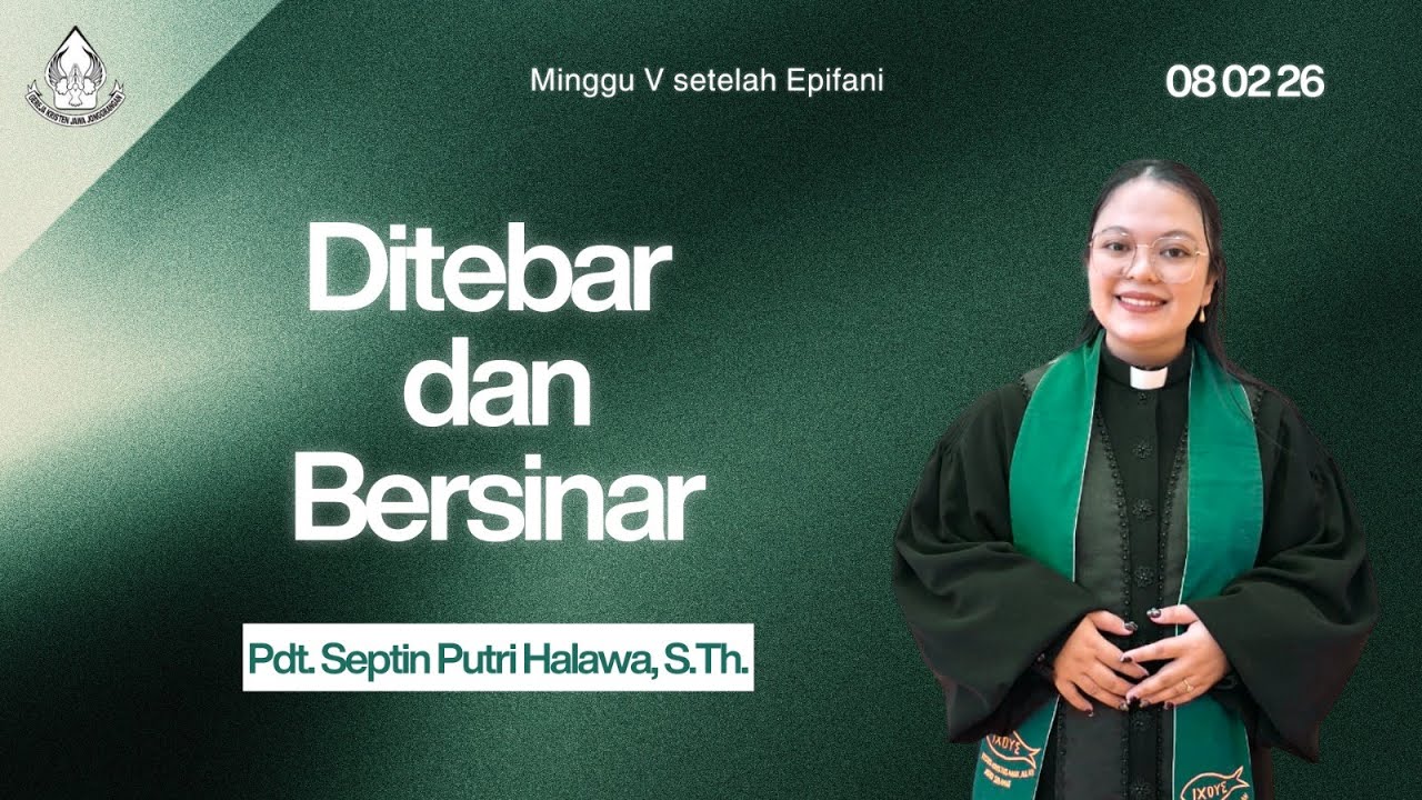 IBADAH MINGGU BIASA | 08 FEBRUARI 2026 | Pdt. Septin Putri Halawa, S.Th.