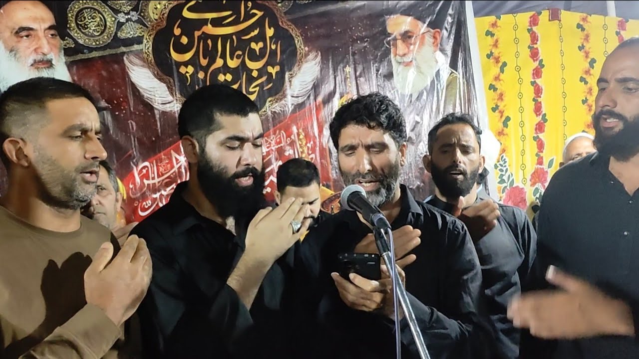 نوحه خوانی 'در  دارالعل اغا سید عباس بڈگام نوحه كه‍ؤان سید منیب موسوی ،اور الطاف حسین ۲۴ صفر ۱۴۴۷ ھ 