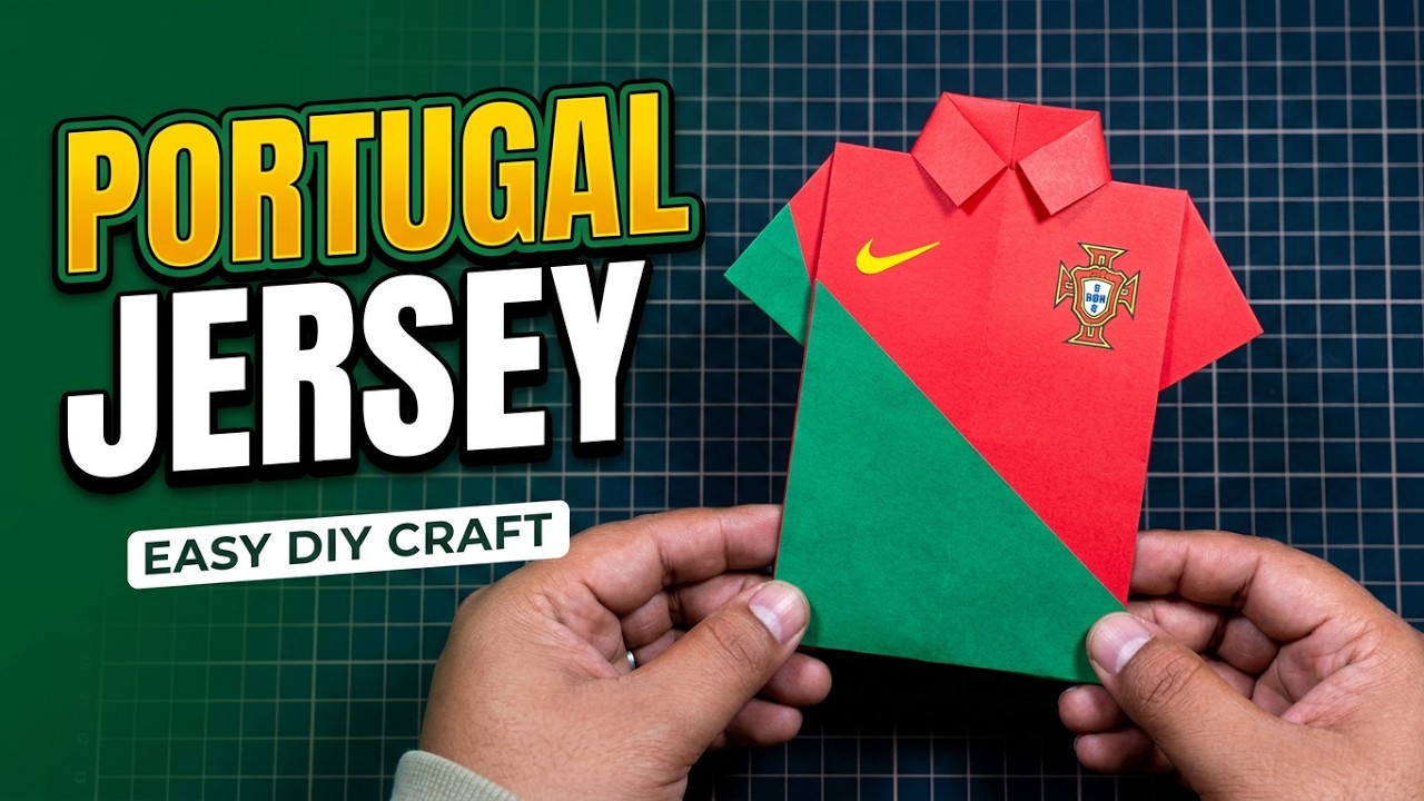 World🏆Cup 2022 Portugal 🇵🇹 T-shirt jersey | Origami | PaperCraft | paper jersey