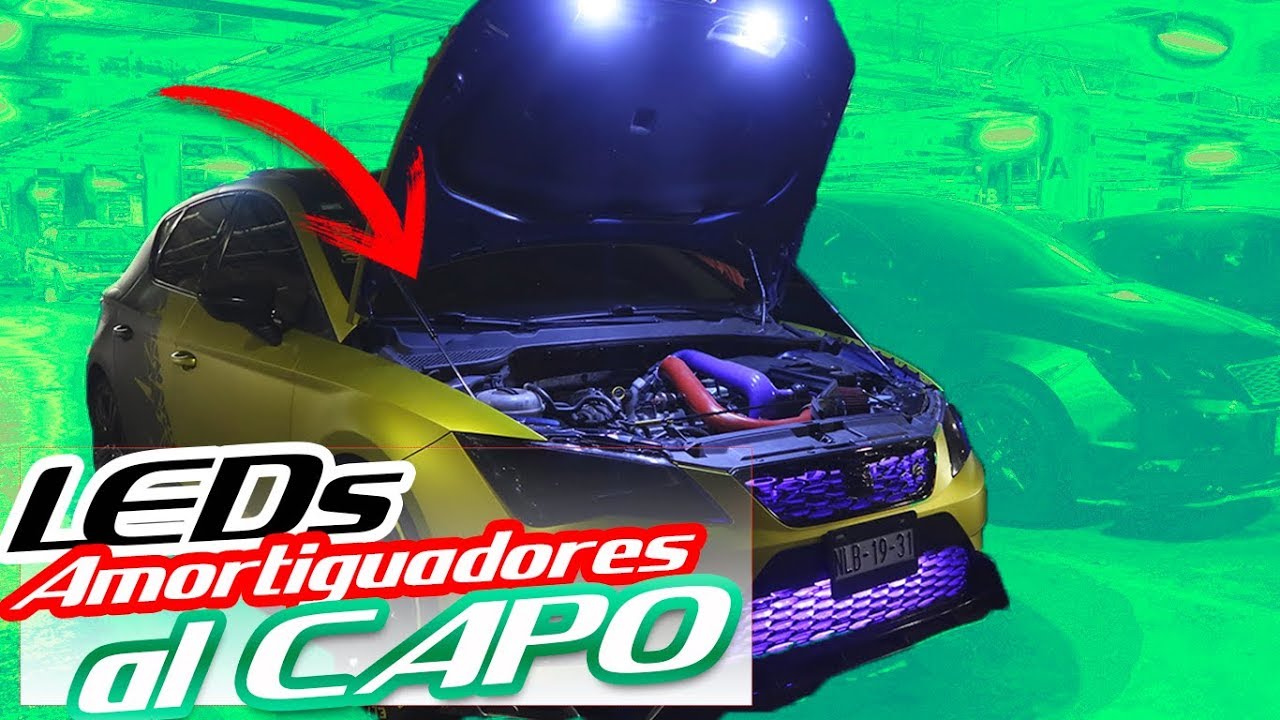 Como instalar AMORTIGUADORES en el Capo BRICO | Luz Led en CAPO