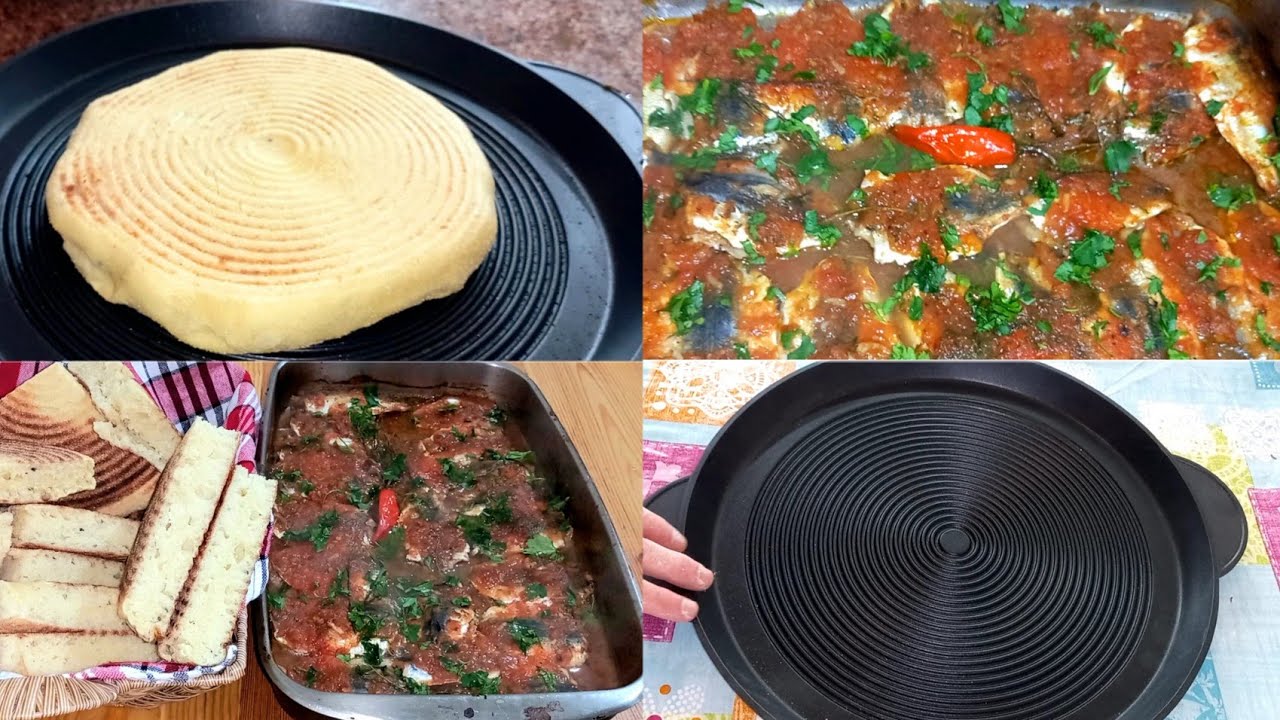 #لرمضان-شريت طاجين لي كنت شاحنة عليه طيبت مطلوع🇩🇿اكسبراس بالسميد علي طريقة سفنج-طاجين السردين فالفرن