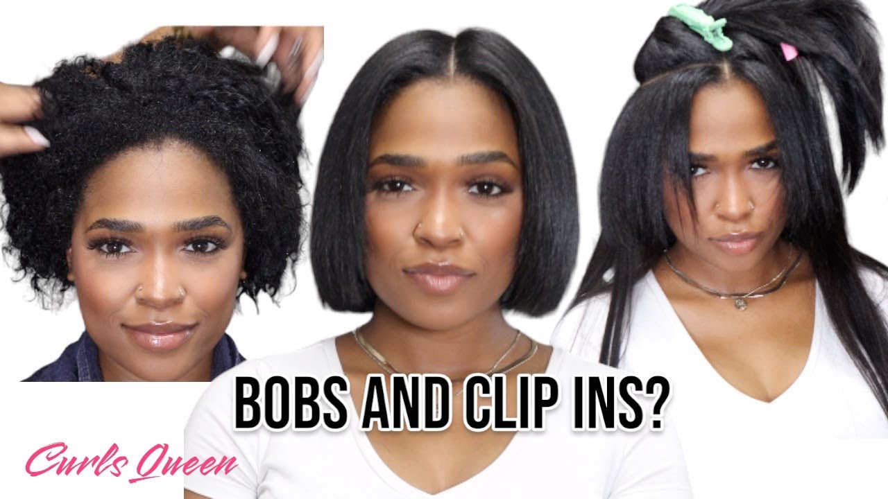 Blending clip ins with a blunt bob? ft.Curls Queen Light Yaki Clip Ins