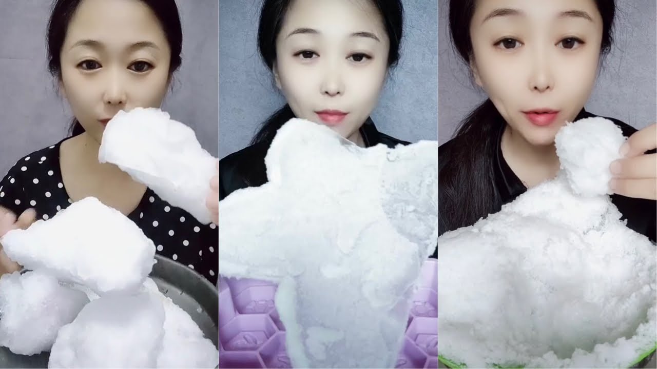White Ice Eating ASMR | Crushed Ice | Ice Eating