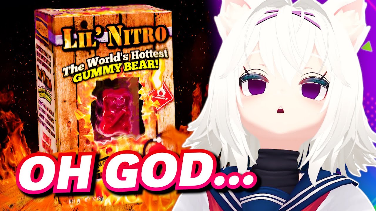 Filian eats the world's hottest gummy bear