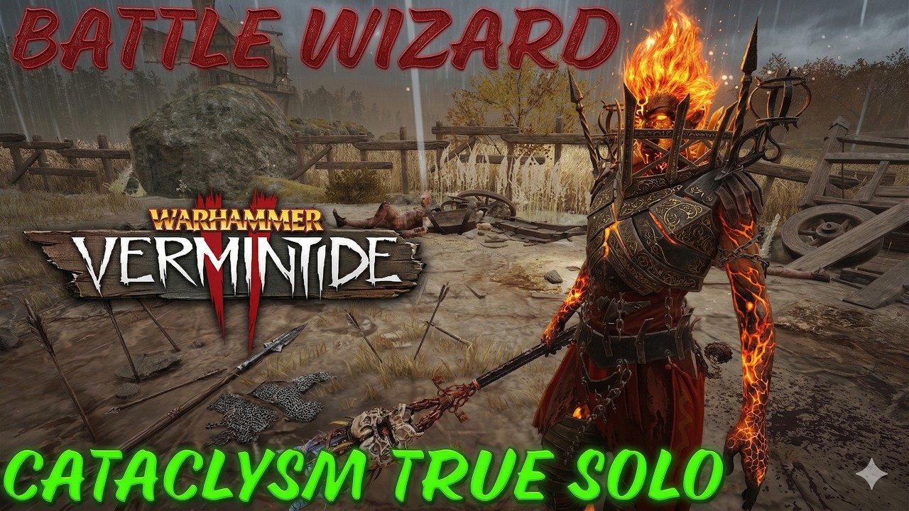 Battle Wizard - Cataclysm True solo - Dagger/Fireball - Against the Grain - Warhammer Vermintide 2