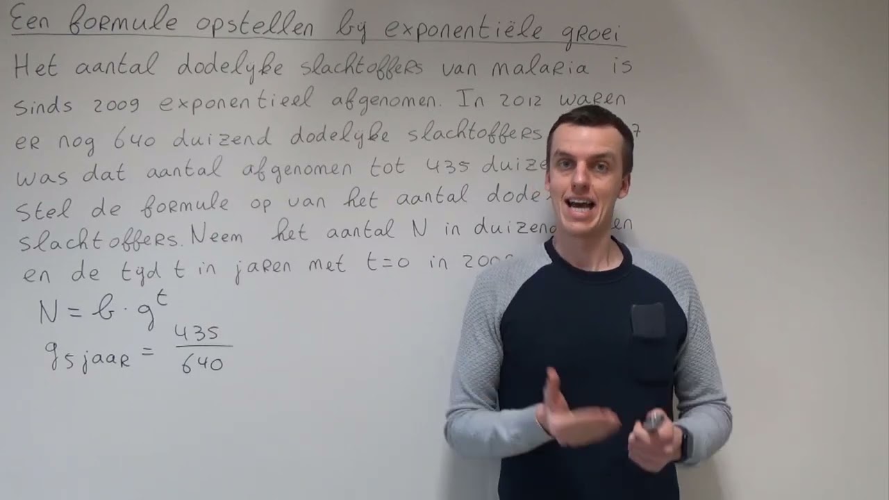 Een formule opstellen bij exponentiële groei (HAVO wiskunde A & VWO wiskunde A/C)