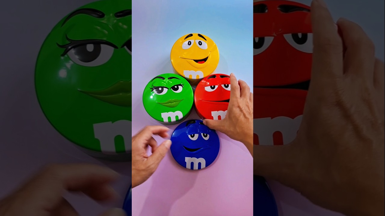 ASMR M&M&rsquo;s Tins Opening | Satisfying Crinkle & Tapping #shorts