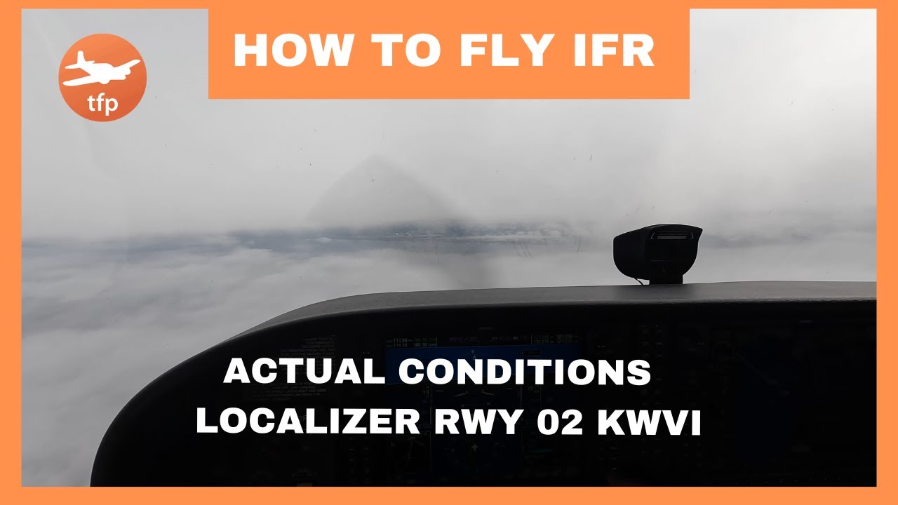 FLY ALONG with CFII on an Actual IFR Flight - Localizer runway 02 approach into KWVI to minimums.