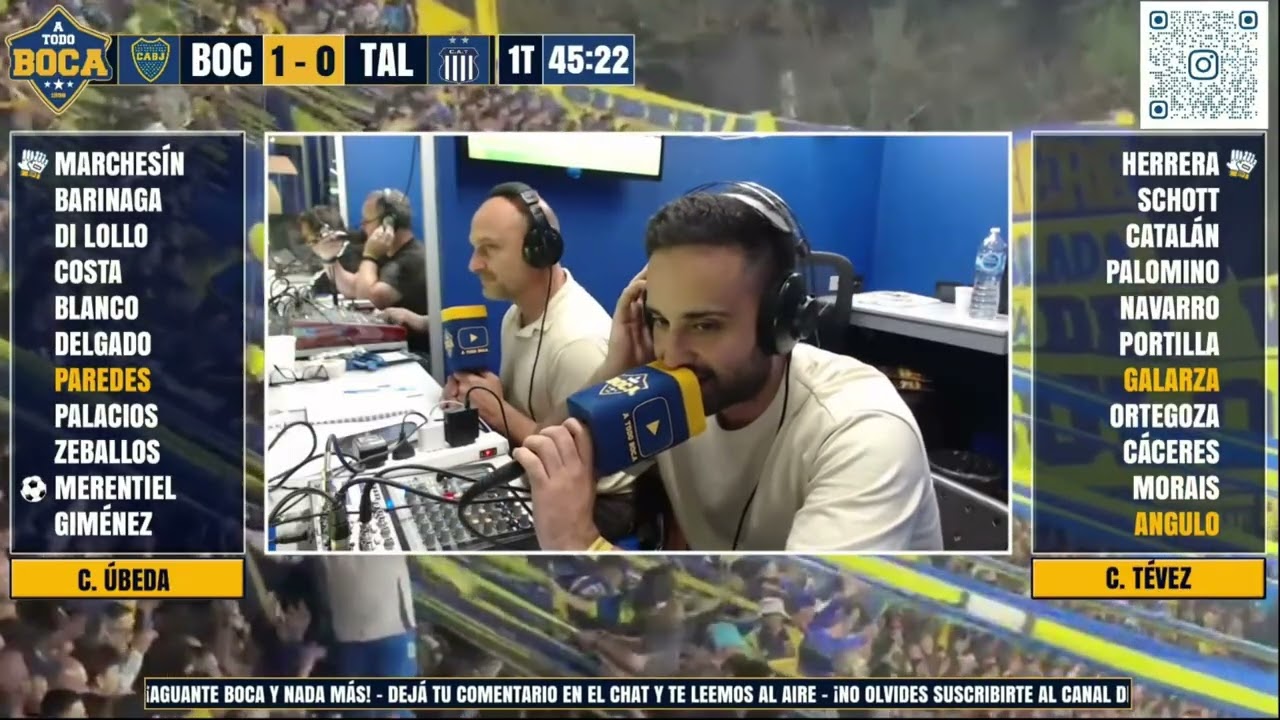 Boca-Talleres. Mufan a Cáceres y Marchesín ataja el penal. El mejor relato. A Todo Boca.  23/11/2025