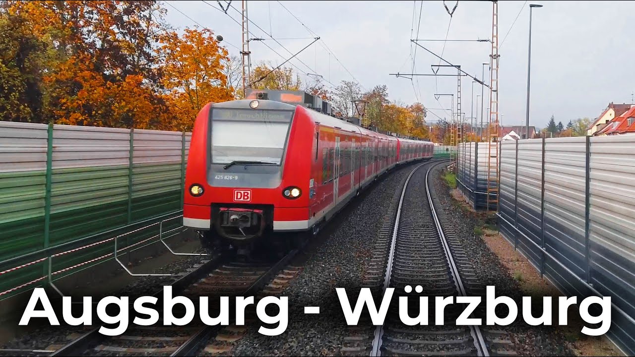 4K Führerstandsmitfahrt: Augsburg - Donauwörth - Würzburg | InterCity 2082 & BR 101 - DB Fernverkehr