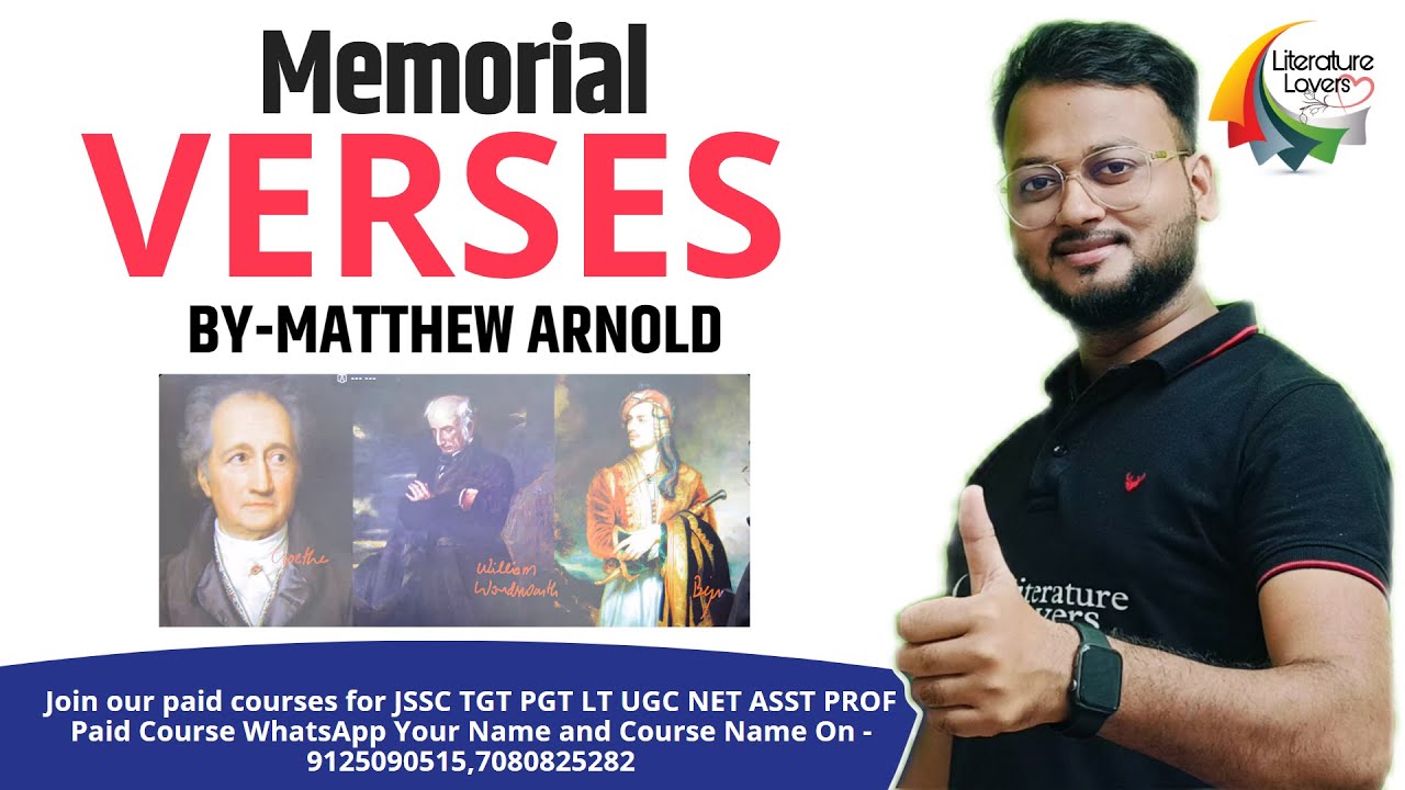 Memorial Verses By Matthew Arnold || Literature Lovers || AKSRajveer