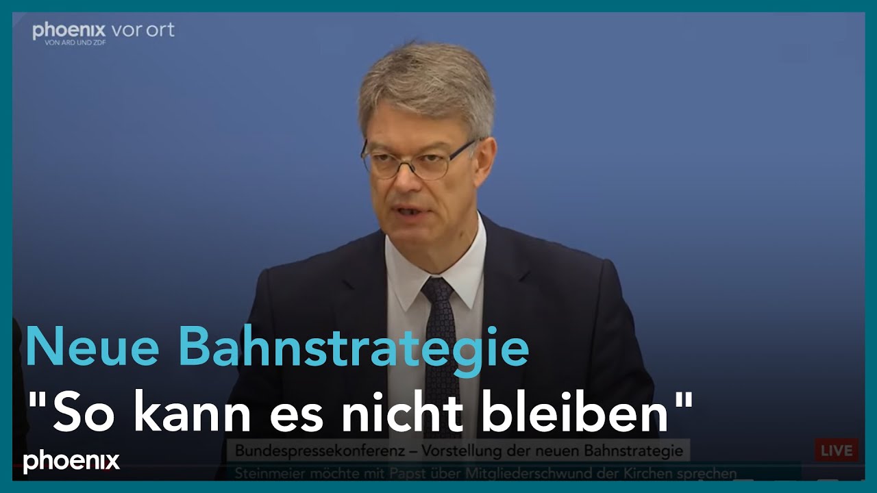 Bundespressekonferenz: Vorstellung der neuen Bahnstrategie mit Verkehrsminister Patrick Schnieder