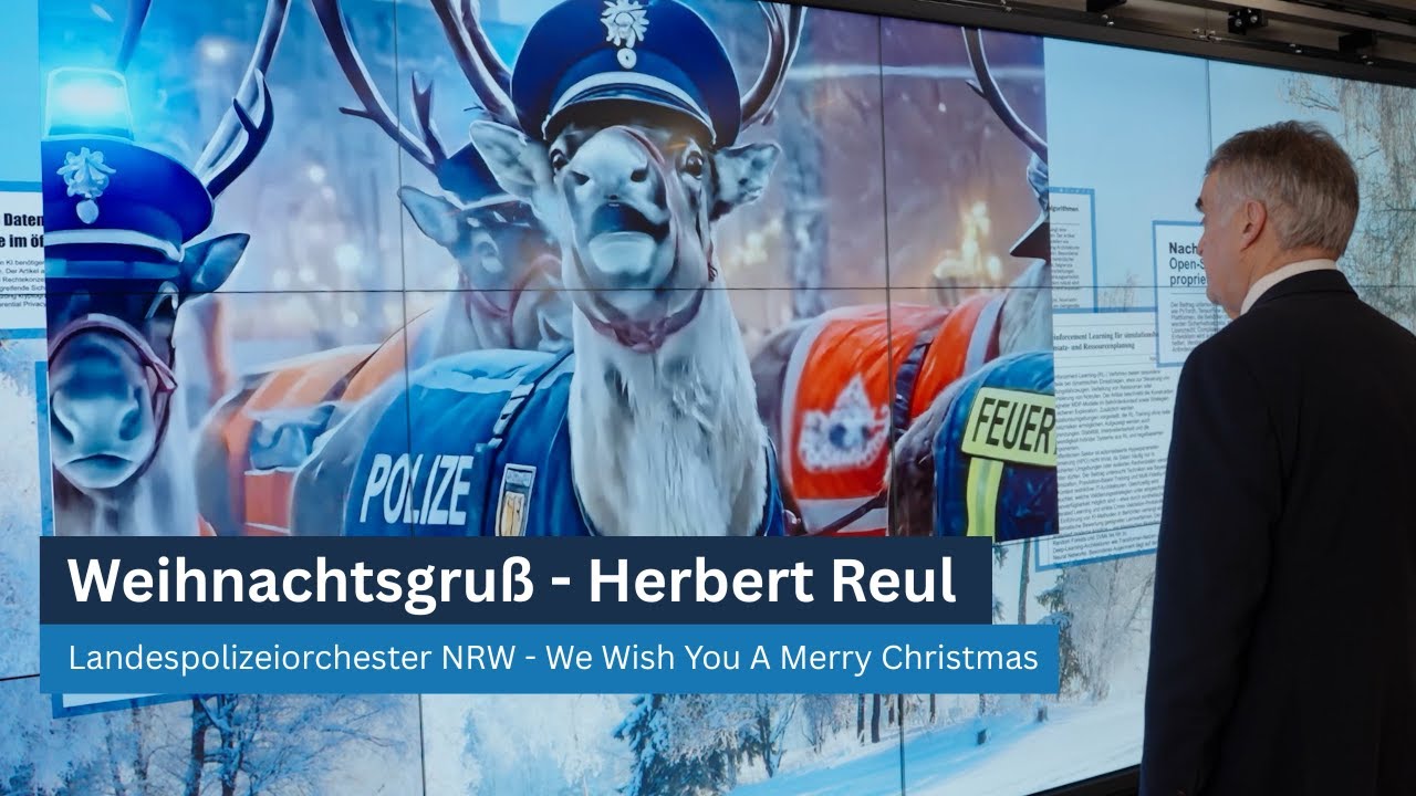 Weihnachtsgruß Minister Herbert Reul und Landespolizeiorchester  – „We Wish You a Merry Christmas“