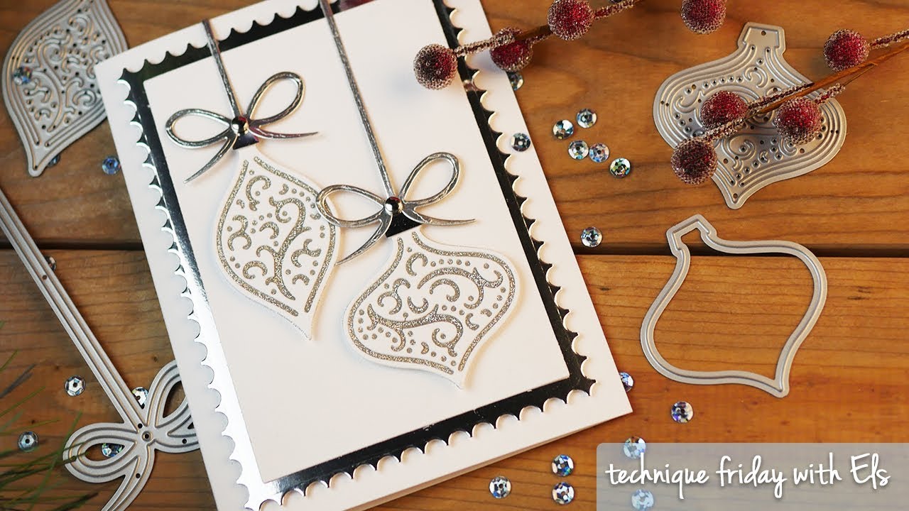 Beautiful Baubles Christmas Card | Technique Friday with Els