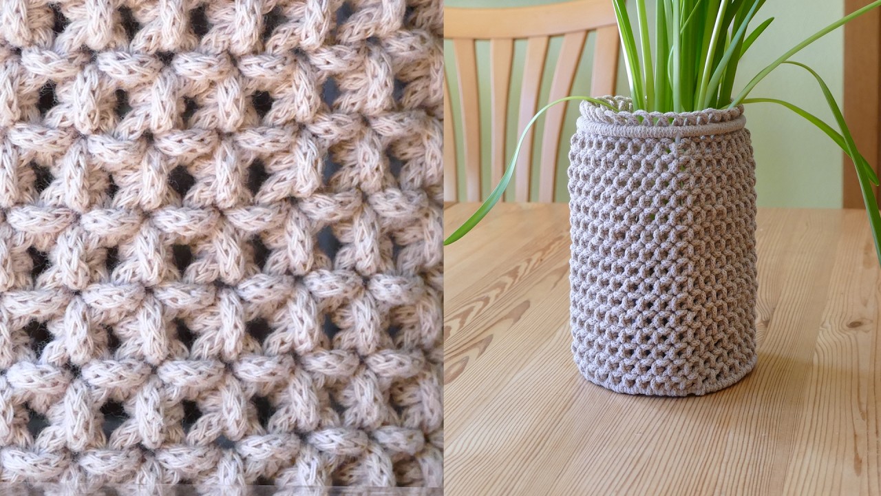 DIY Macrame Cell Pattern New-2025 Checkered Chainmail Pattern for Bag, Tablecloth, Clothing, Lamp
