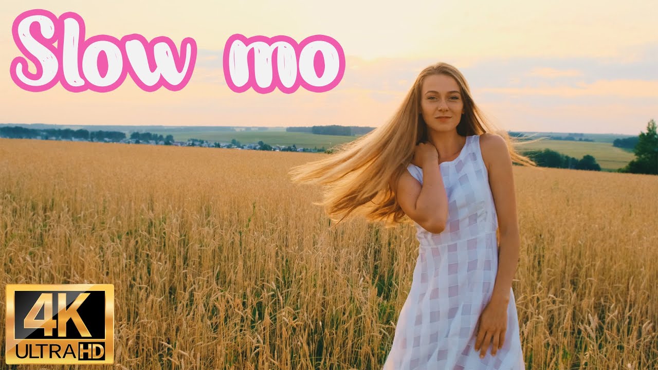🌞 Beautiful Women in Sunny Fields: Slow Motion [4K 120fps]