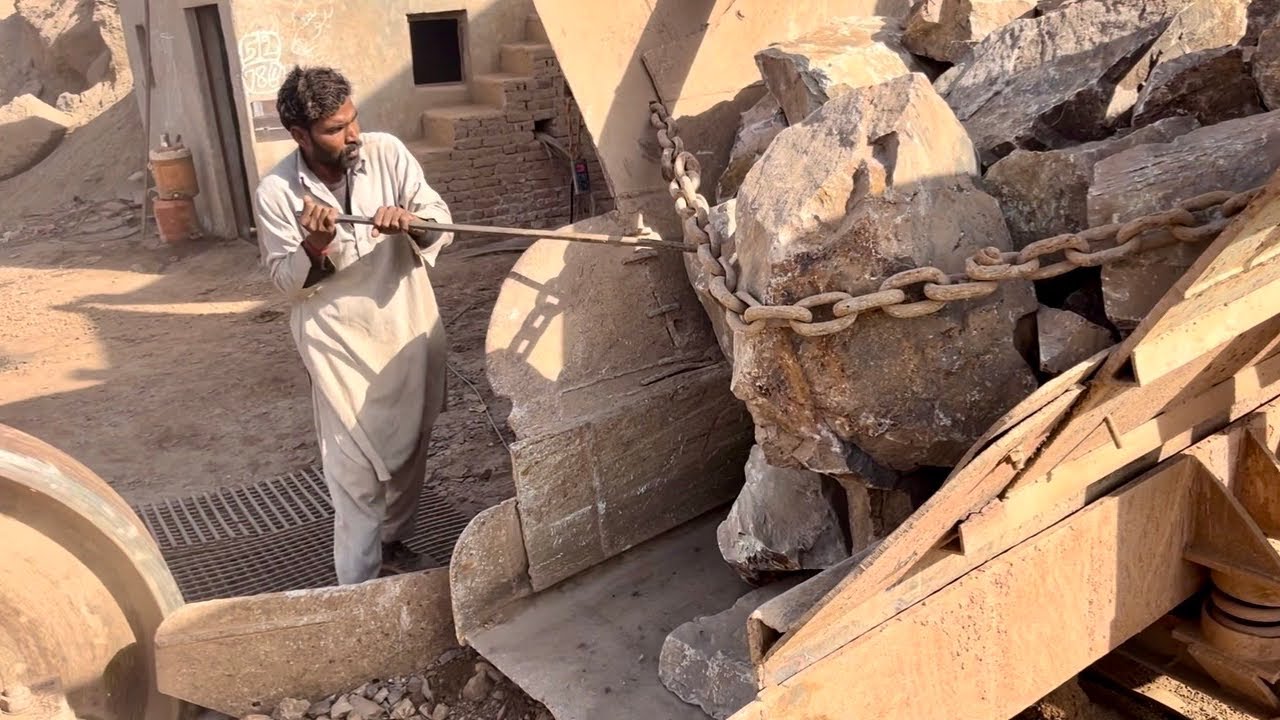 PLAYING with GIANT Rocks.ASMRRock Quarry CRUSHINGOperations Primary Jaw Crusher in action
