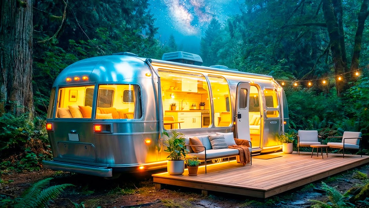 I Turned Abandoned Airstream Into Modern Cozy Home (ASMR)