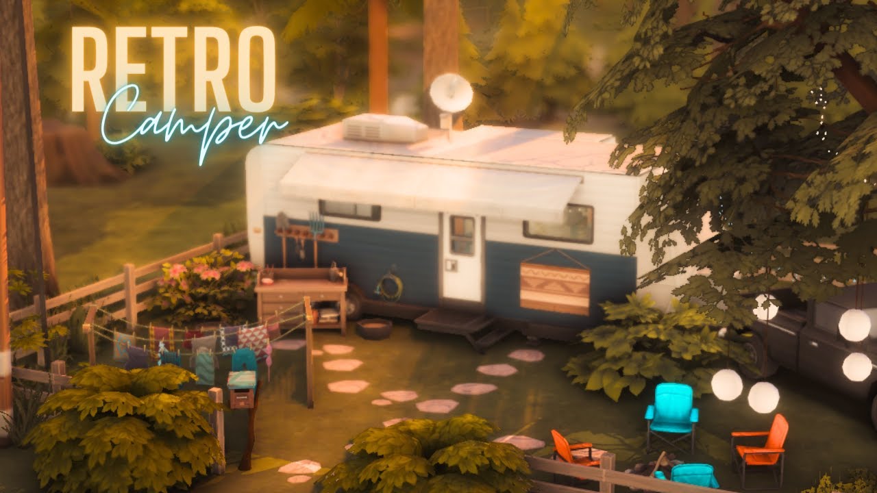 Уютный ретро-трейлер в лесу: Glamper Edition || Sims 4 Speed ​​Build || CC