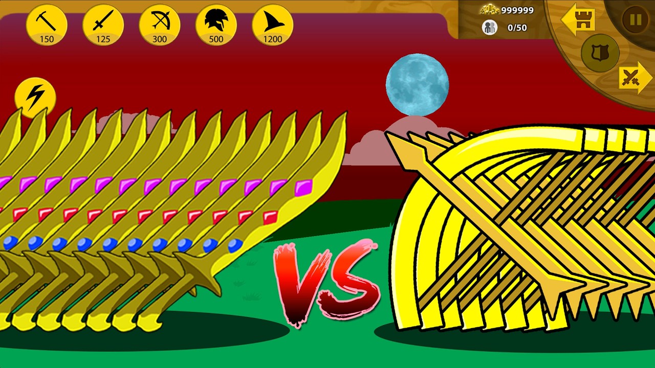 MOD ARMY 9999 ITEMS SWORDMAN VS 999 KYTCHU GOLDEN | STICK WAR LEGACY | STICK MASTER