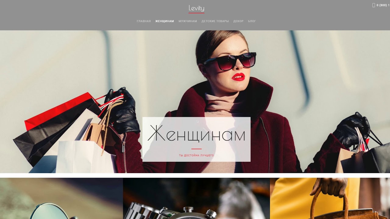 Сайт с интернет магазином Levity QuickStart