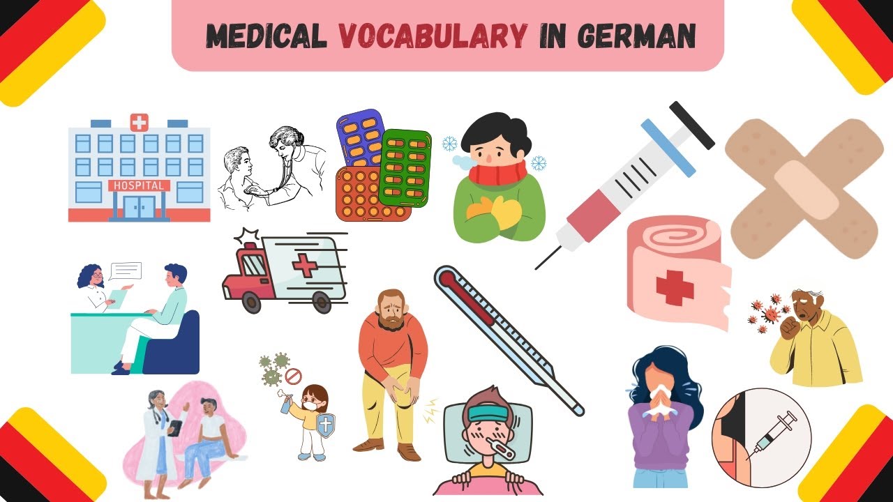 🇩🇪 German Medical🚑 Vocabulary with English | Hospital & Health Terms for Beginners